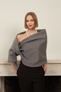 One shoulder wool shawl